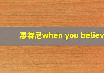 惠特尼when you believe